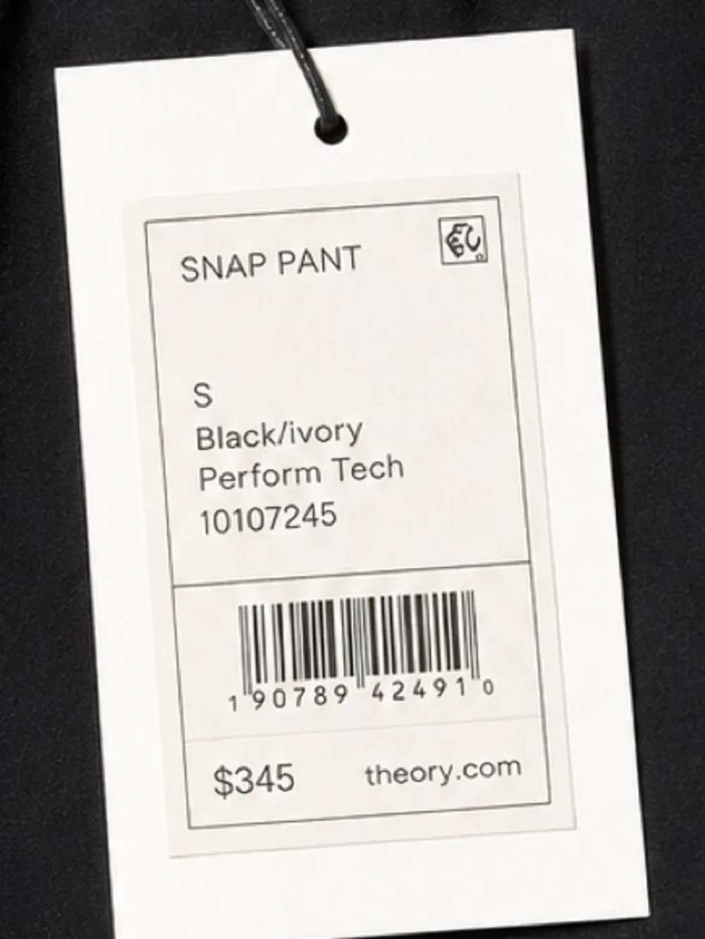 Theory Black Wide-Leg Track Pants with White Side Stripe
